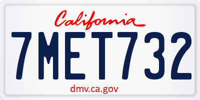CA license plate 7MET732