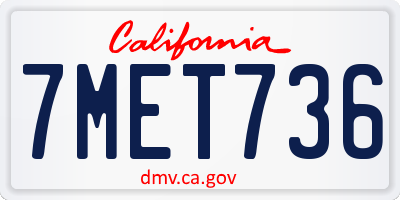 CA license plate 7MET736