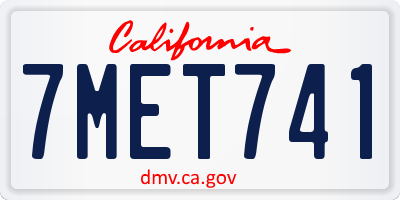 CA license plate 7MET741