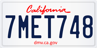 CA license plate 7MET748