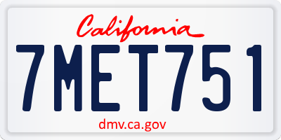 CA license plate 7MET751