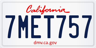 CA license plate 7MET757