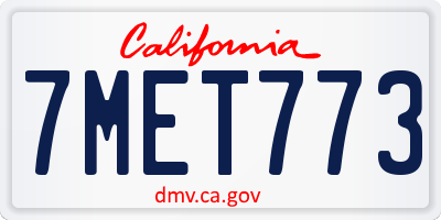 CA license plate 7MET773