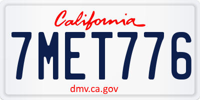 CA license plate 7MET776