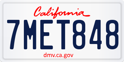 CA license plate 7MET848