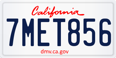 CA license plate 7MET856