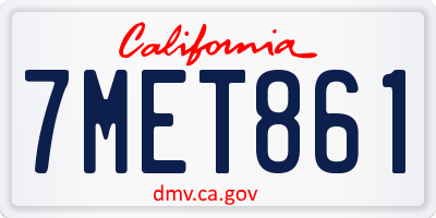 CA license plate 7MET861