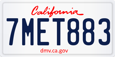CA license plate 7MET883