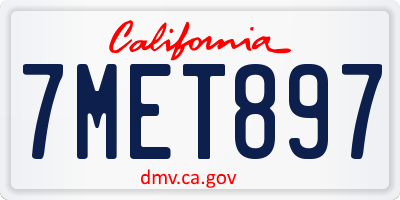 CA license plate 7MET897