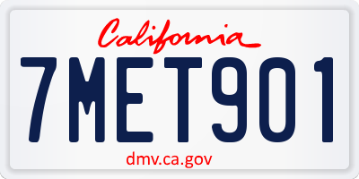 CA license plate 7MET901