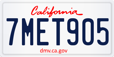 CA license plate 7MET905