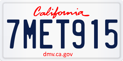 CA license plate 7MET915