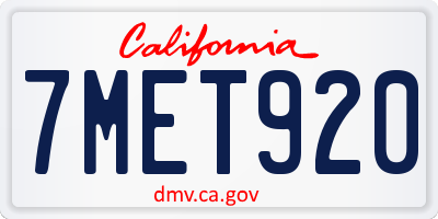 CA license plate 7MET920