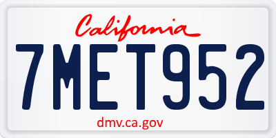 CA license plate 7MET952