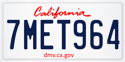CA license plate 7MET964