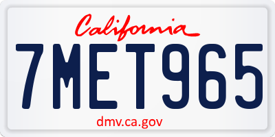 CA license plate 7MET965