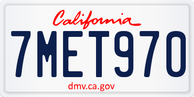 CA license plate 7MET970