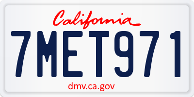 CA license plate 7MET971