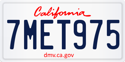 CA license plate 7MET975
