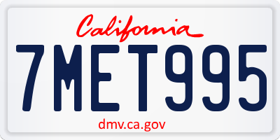 CA license plate 7MET995