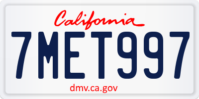 CA license plate 7MET997