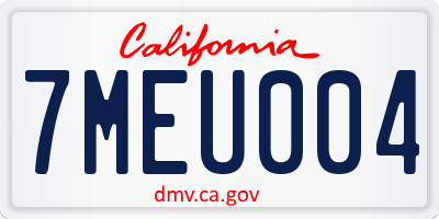CA license plate 7MEU004