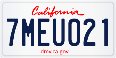 CA license plate 7MEU021
