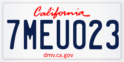 CA license plate 7MEU023