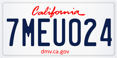 CA license plate 7MEU024