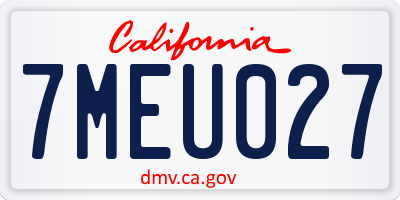 CA license plate 7MEU027