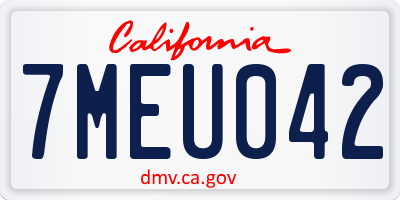CA license plate 7MEU042