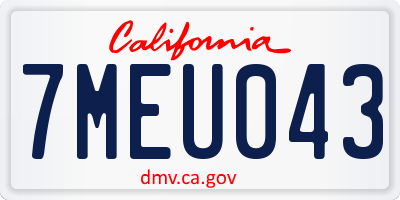 CA license plate 7MEU043