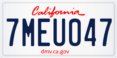 CA license plate 7MEU047