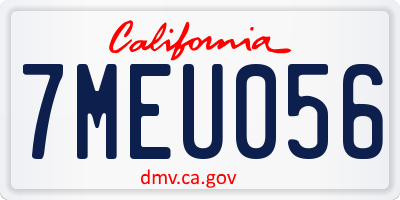 CA license plate 7MEU056