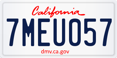 CA license plate 7MEU057