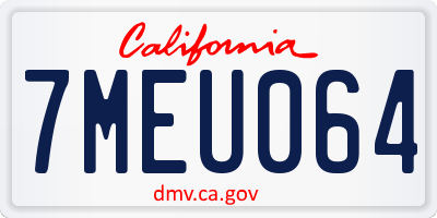 CA license plate 7MEU064