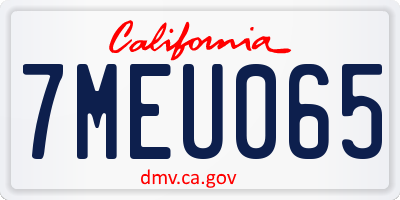 CA license plate 7MEU065