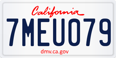 CA license plate 7MEU079