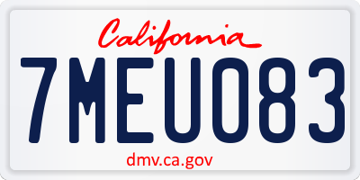 CA license plate 7MEU083