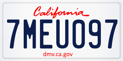 CA license plate 7MEU097