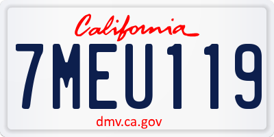 CA license plate 7MEU119