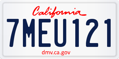 CA license plate 7MEU121