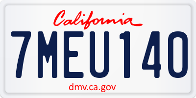 CA license plate 7MEU140