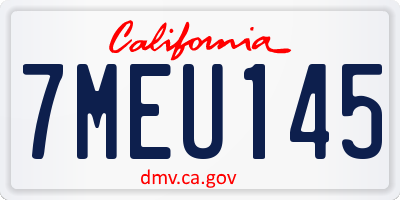 CA license plate 7MEU145