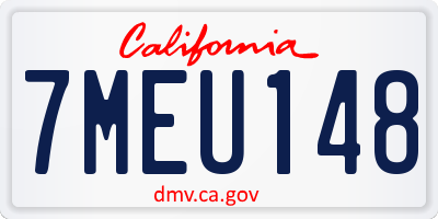 CA license plate 7MEU148
