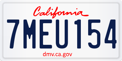 CA license plate 7MEU154
