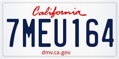 CA license plate 7MEU164