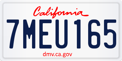 CA license plate 7MEU165