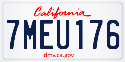 CA license plate 7MEU176