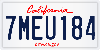 CA license plate 7MEU184